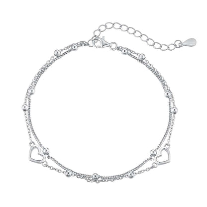 [AURORA]Dainty Double Layer Love Heart Bracelet