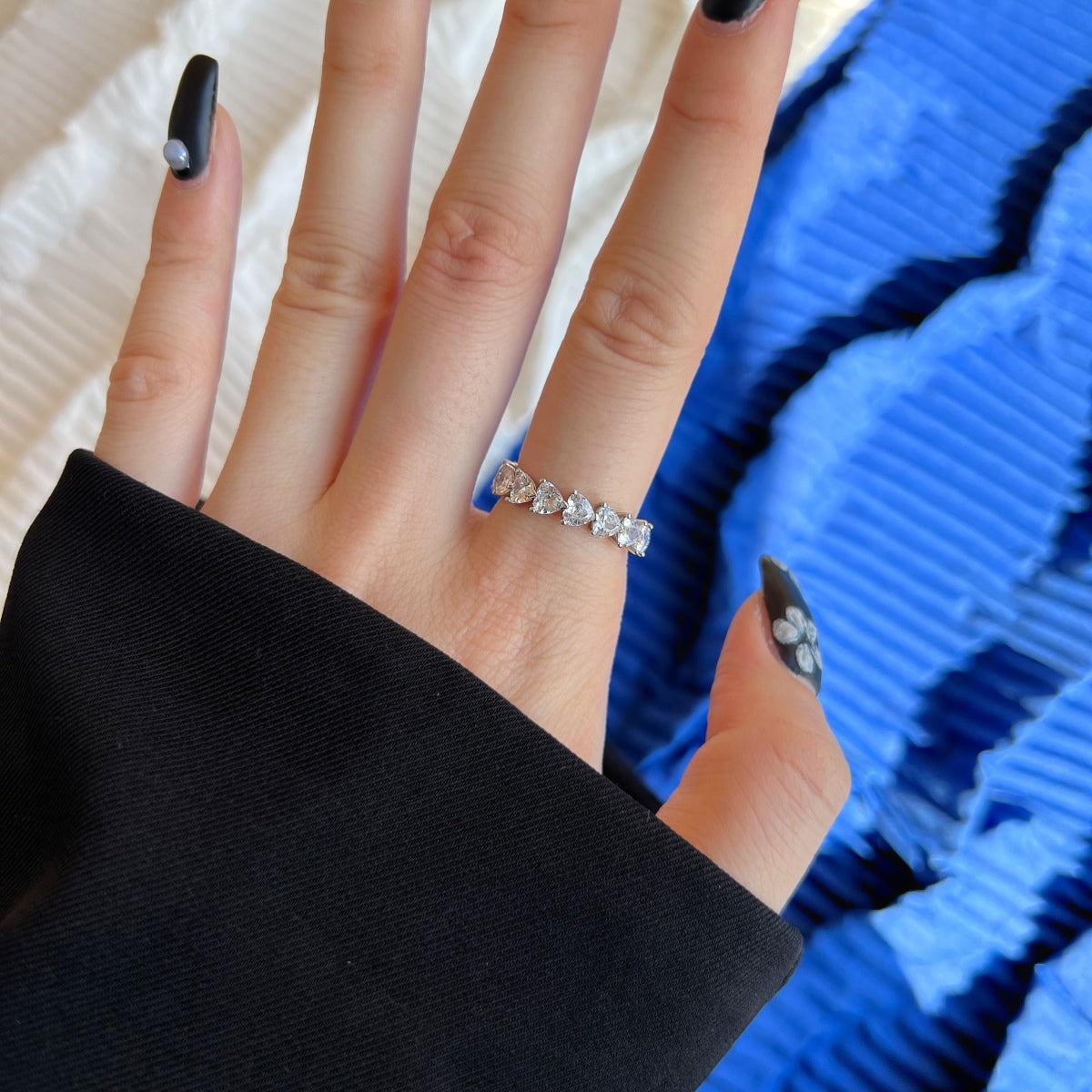 [AURORA]0.25 Carat Radiant Romance Heart Cut Lover Ring