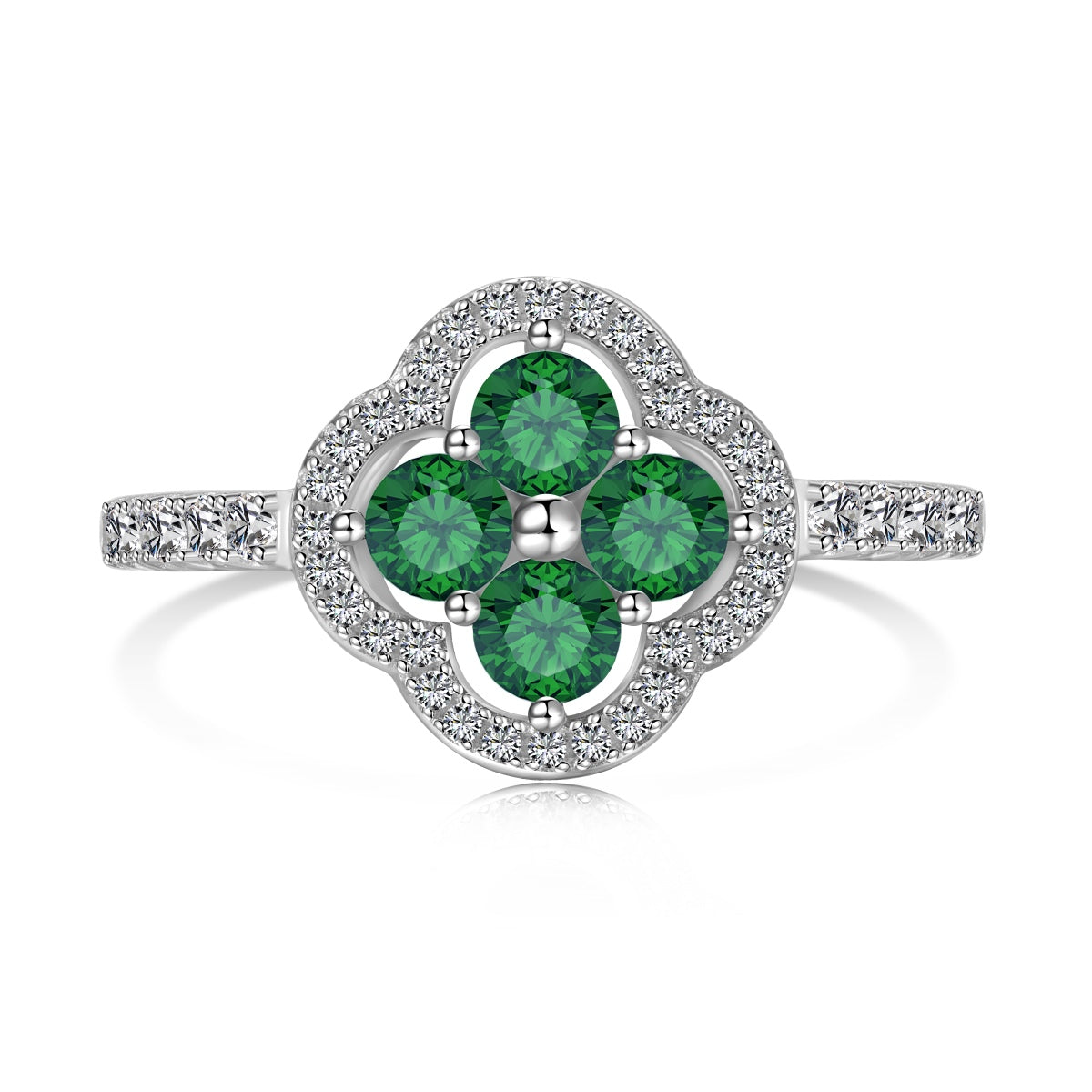 [AURORA]Four Leaf Clover Flower Design Ring