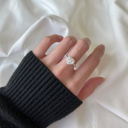[AURORA]Eternity Splashy Romantic Heart Shape Lover Ring