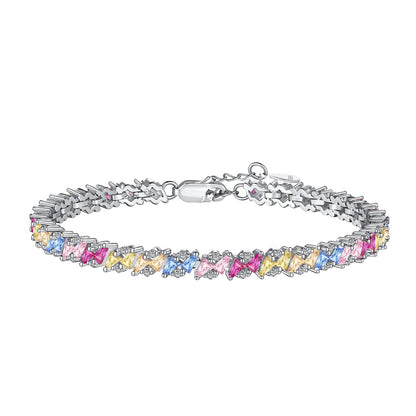 [AURORA]Ornate Sparkling Multi Cut Party Bracelet
