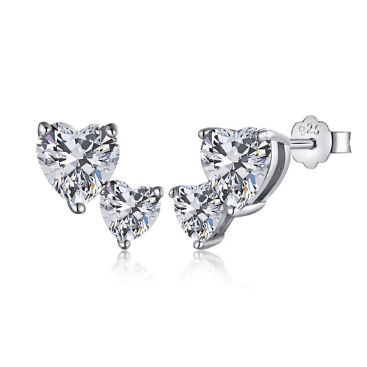 [AURORA]Double Heart-Shape Classic Princess Style Earrings