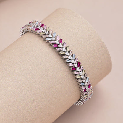[AURORA]Dainty Radiant Emerald Cut Daily Bracelet