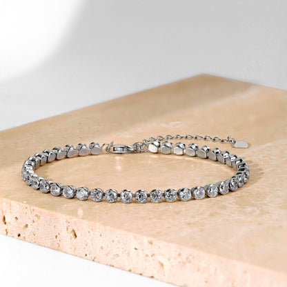 [AURORA]Ornate  Sparkling Round Cut Daily Bracelet