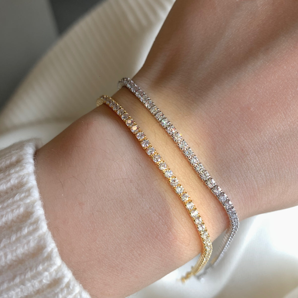 [AURORA]Radiant Shinning Princess Cut Tennis Bracelet