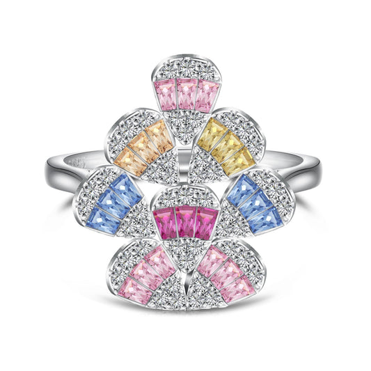 [AURORA]Sparkling Colorful Water Drop Shape Daily Ring