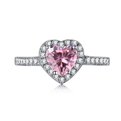 [AURORA]Eternity Splashy Romantic Heart Shape Lover Ring