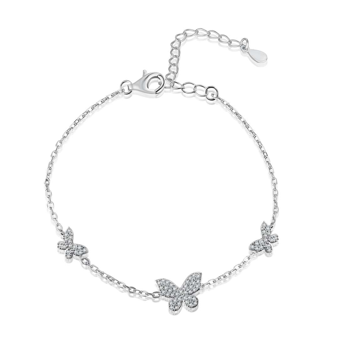 [AURORA]Delicate Butterfly Pendant Bracelet