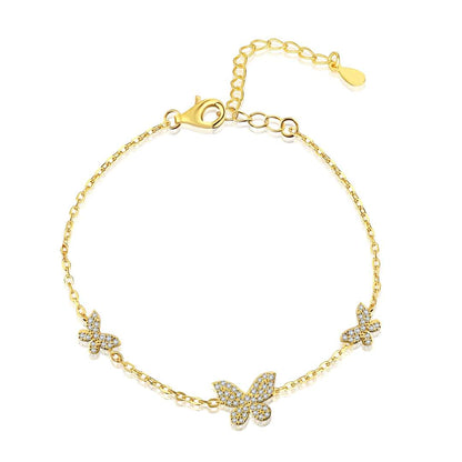 [AURORA]Delicate Butterfly Pendant Bracelet