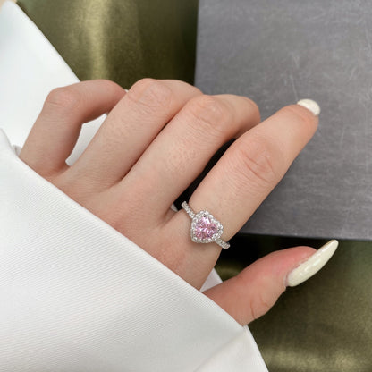 [AURORA]Eternity Splashy Romantic Heart Shape Lover Ring