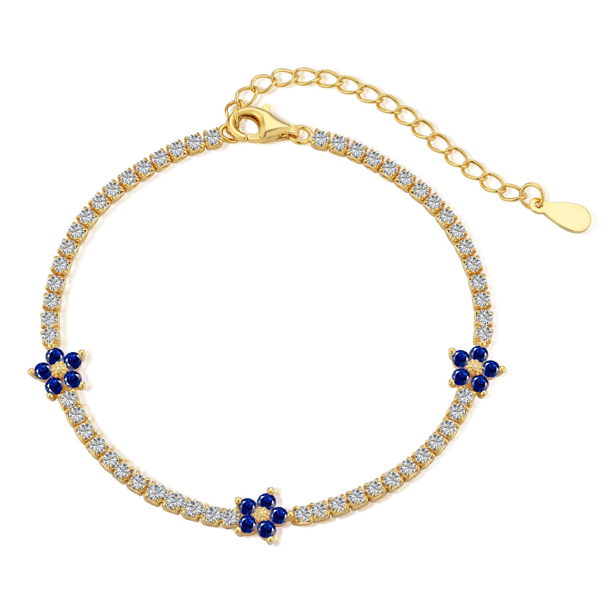 [AURORA]Sparkling Flower Shape Tennis Bracelet
