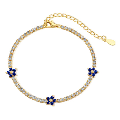 [AURORA]Sparkling Flower Shape Tennis Bracelet