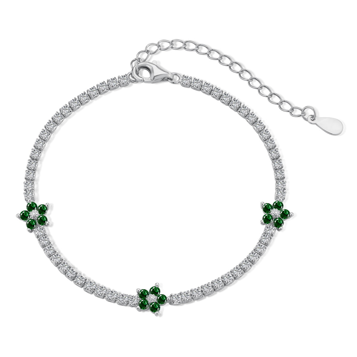 [AURORA]Sparkling Flower Shape Tennis Bracelet