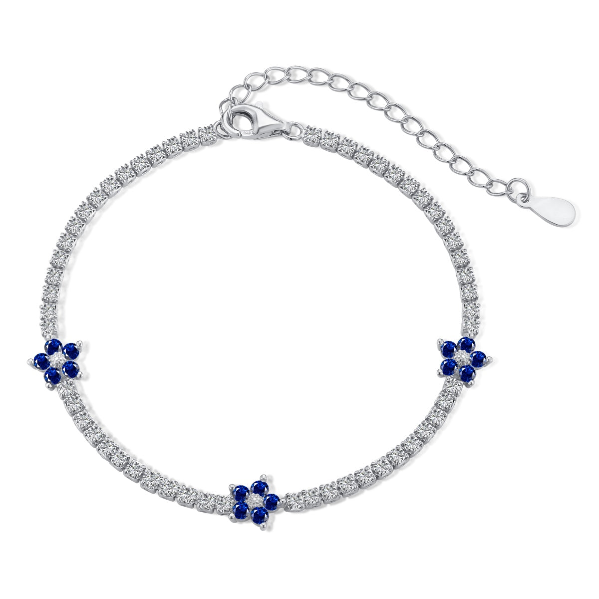 [AURORA]Sparkling Flower Shape Tennis Bracelet