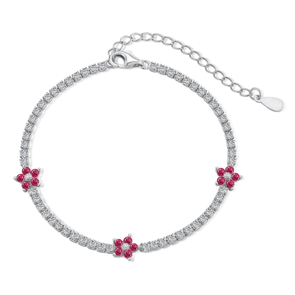 [AURORA]Sparkling Flower Shape Tennis Bracelet