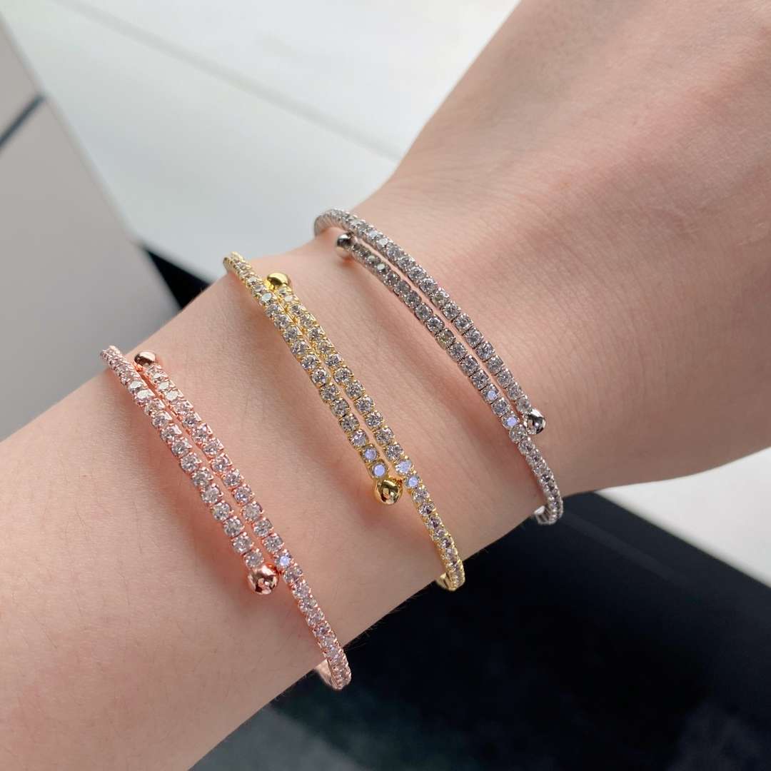 [AURORA]Row of Diamonds Round Fashion Bracelet