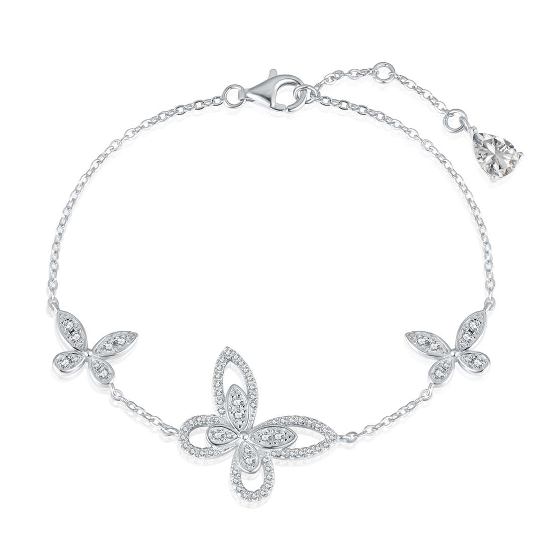 [AURORA]Delicate Butterfly Pendant Bracelet