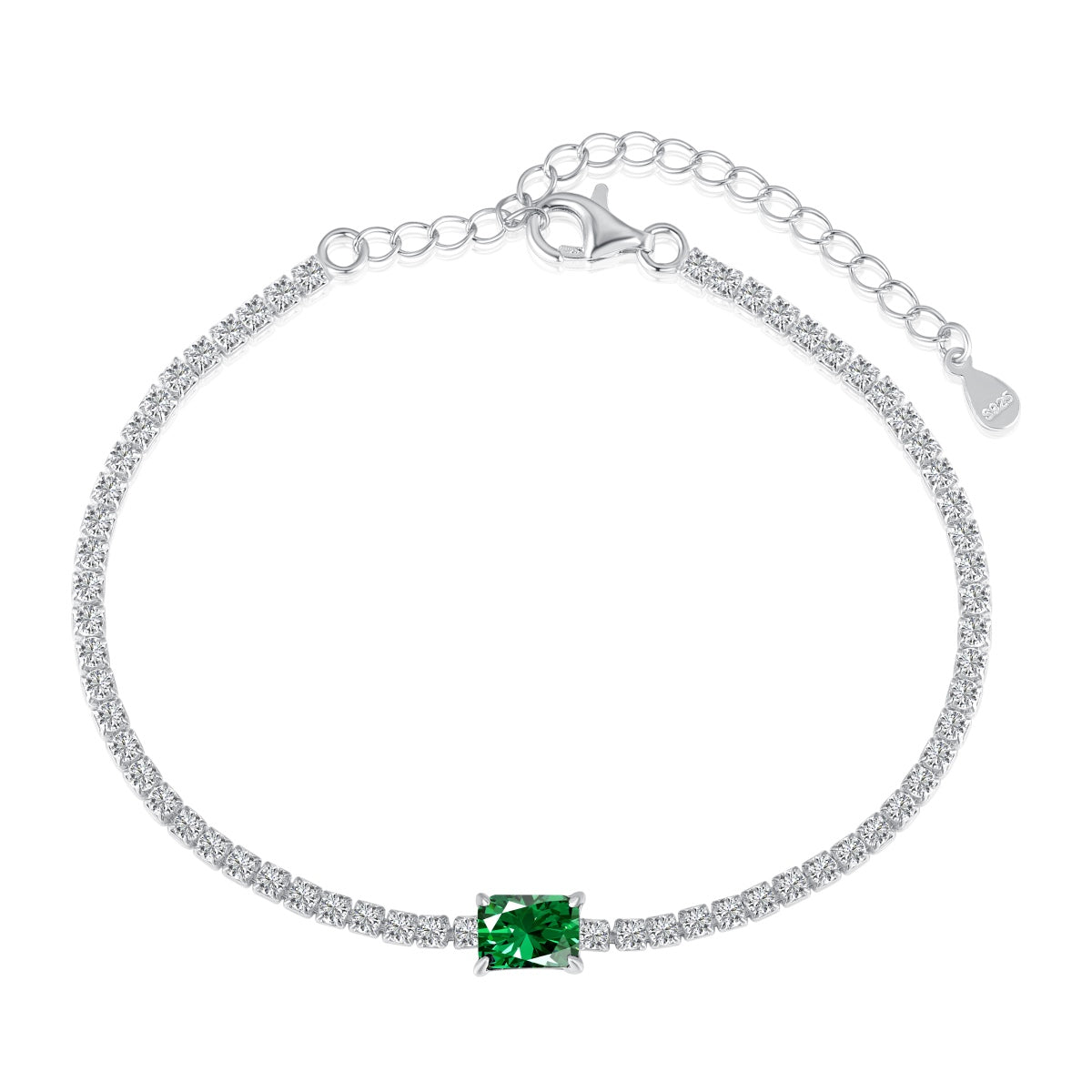 [AURORA]1.0 Carat Unique Emerald Cut Banquet Bracelet