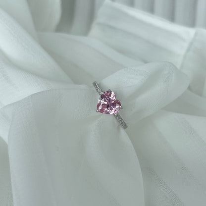 [AURORA]2.0 Carat Dazzling Lustrous Heart Cut Lover Ring