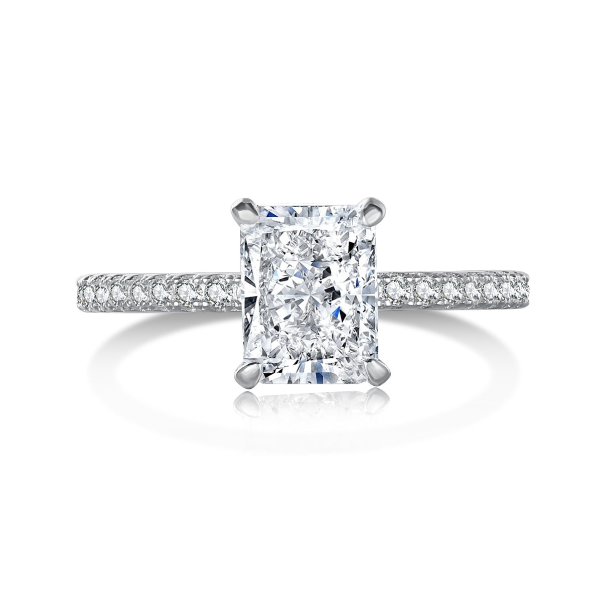 [AURORA]2.0 Carat Dazzling Sparkling Radiant Cut Party Ring