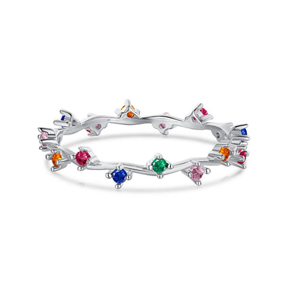 [AURORA]Radiant Colorful Round Cut Daily Ring