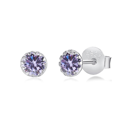 [AURORA]Sparkling Colorful Round Shape Earrings