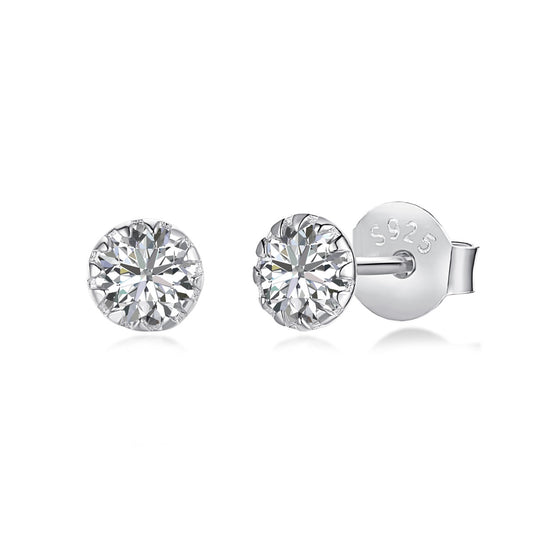 [AURORA]Sparkling Colorful Round Shape Earrings