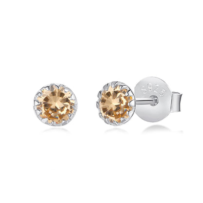 [AURORA]Sparkling Colorful Round Shape Earrings