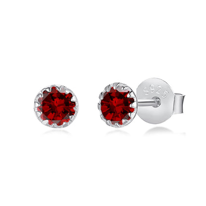 [AURORA]Sparkling Colorful Round Shape Earrings