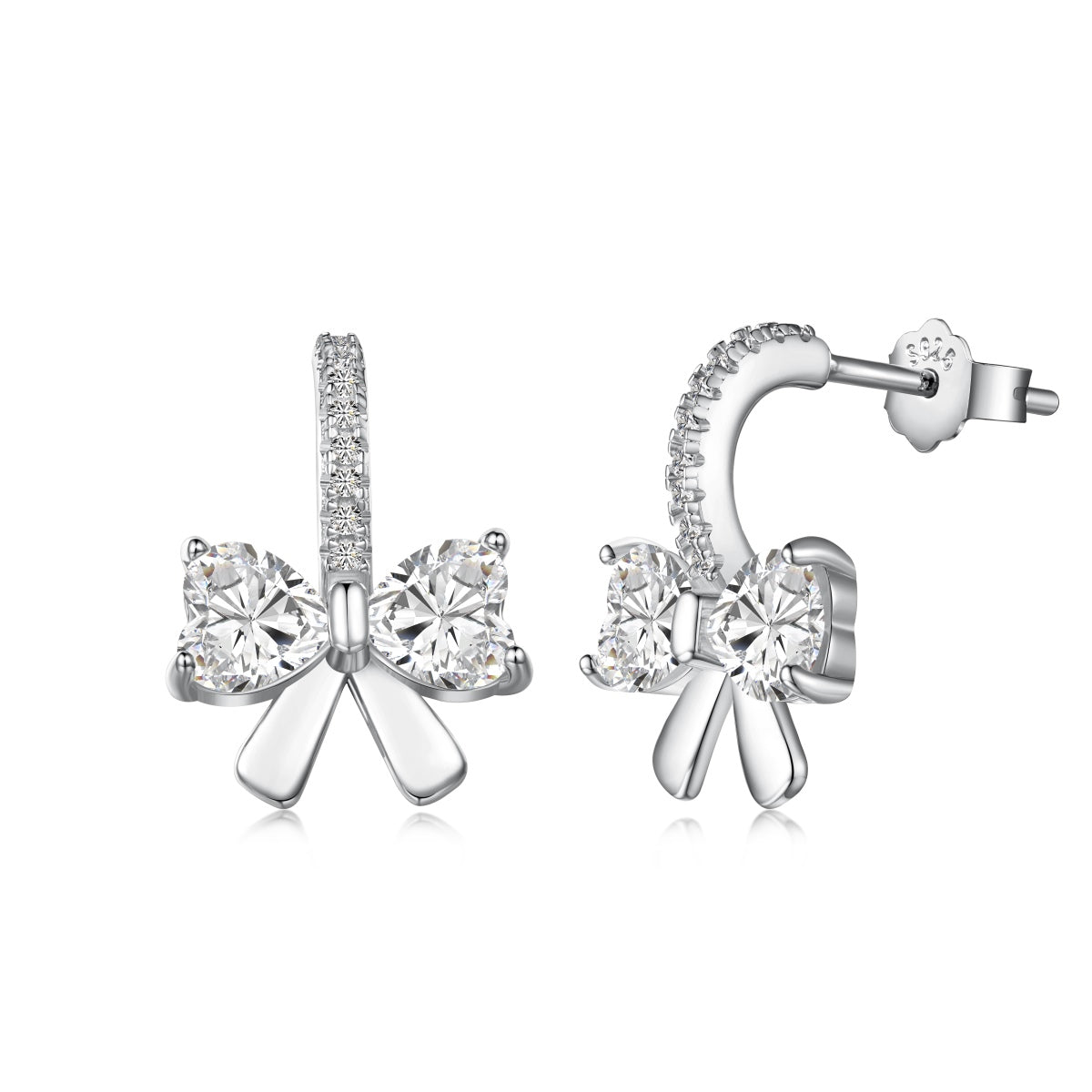 [AURORA]Exquisite Earrings With Heart-Shaped Bow Design