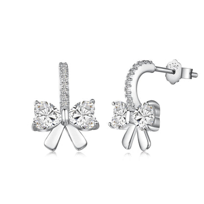 [AURORA]Exquisite Earrings With Heart-Shaped Bow Design