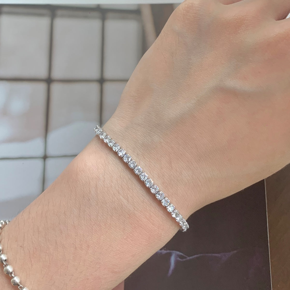 [AURORA]Sparkling Round Cut Daily Bracelet