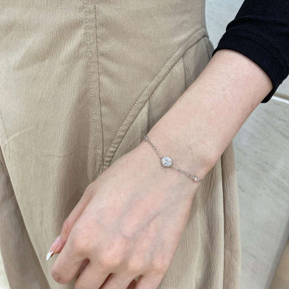[AURORA]Dazzling Round Cut Shape Bracelet