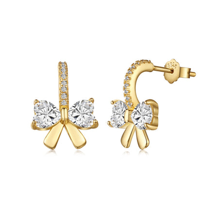 [AURORA]Exquisite Earrings With Heart-Shaped Bow Design