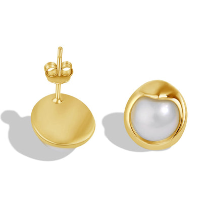 [AURORA]Dainty Bread Pearl Earrings