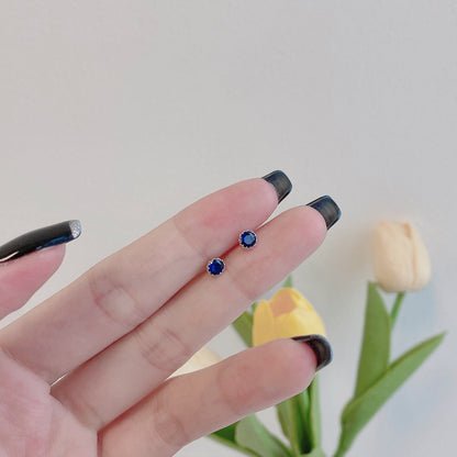 [AURORA]Sparkling Colorful Round Shape Earrings