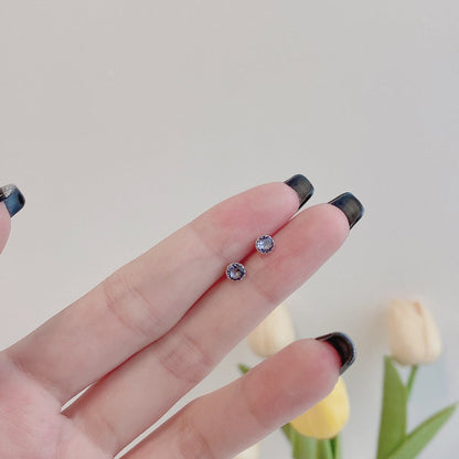 [AURORA]Sparkling Colorful Round Shape Earrings