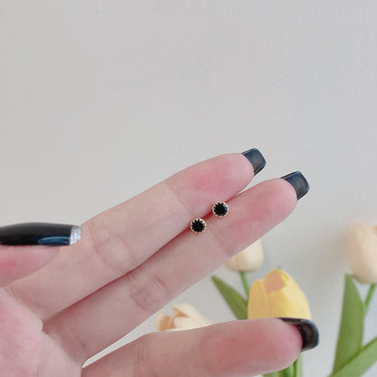 [AURORA]Sparkling Colorful Round Shape Earrings