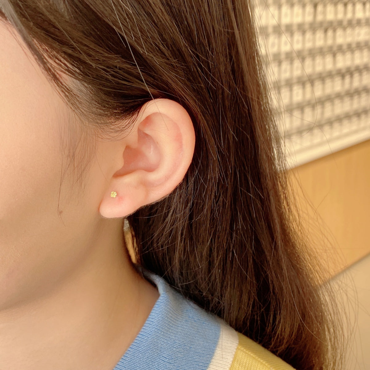 [AURORA]Delicate Solitaire Earrings