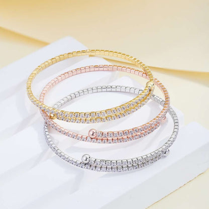 [AURORA]Row of Diamonds Round Fashion Bracelet