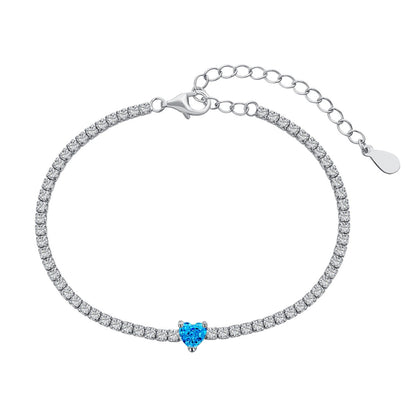 [AURORA]0.5 Carat Elegant Romantic Heart Shape Lover Bracelet