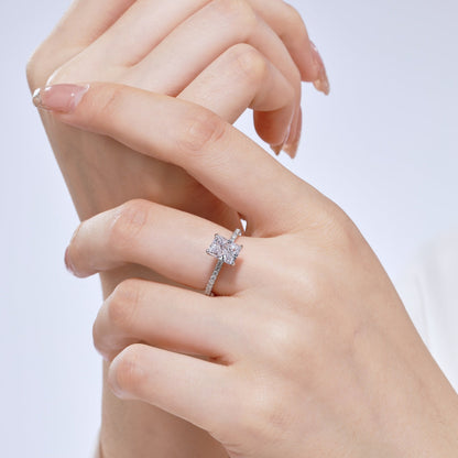 [AURORA]2.0 Carat Dazzling Sparkling Radiant Cut Party Ring