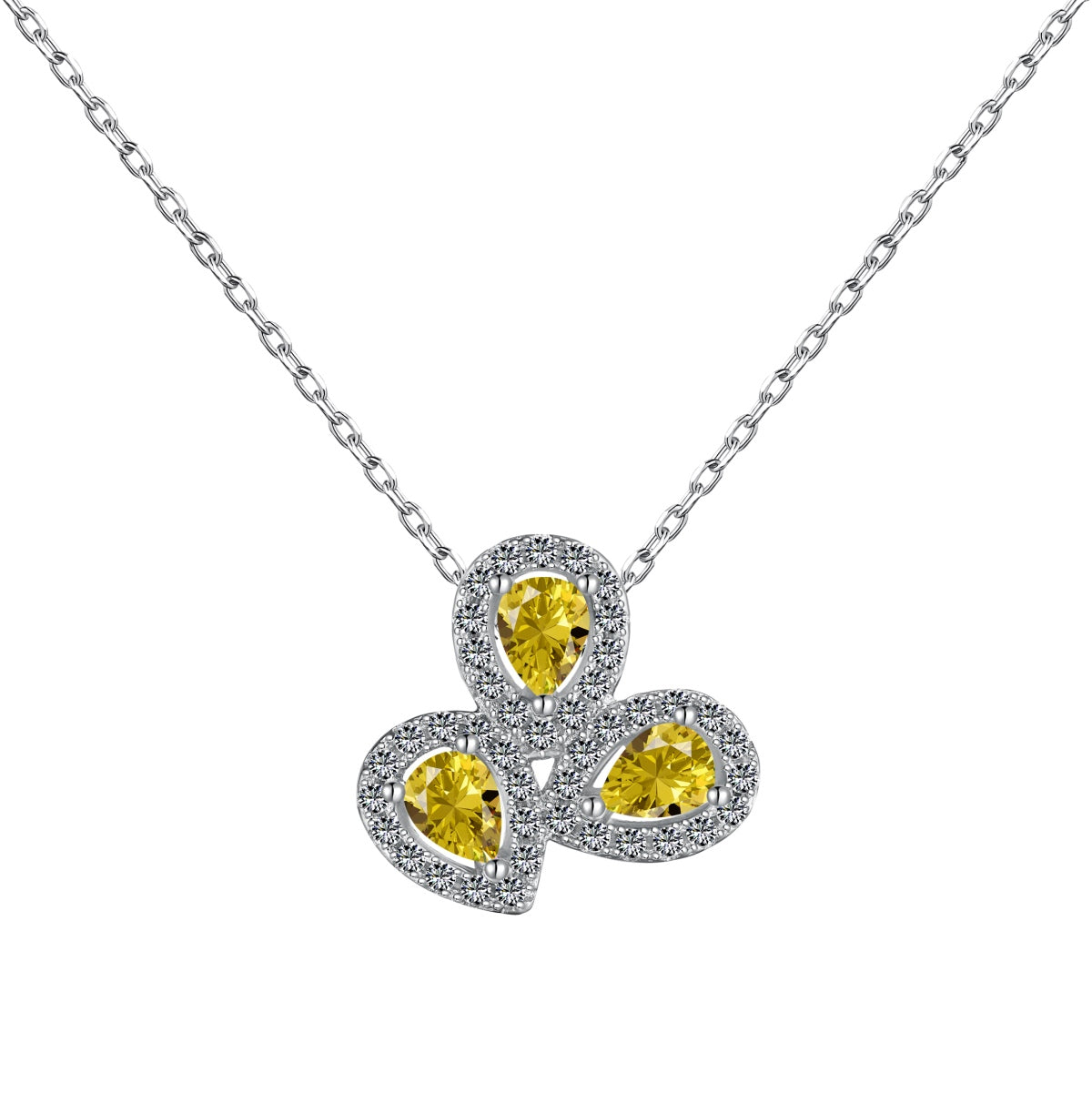 [AURORA]Elegant Flower Shape Pear Cut Necklace