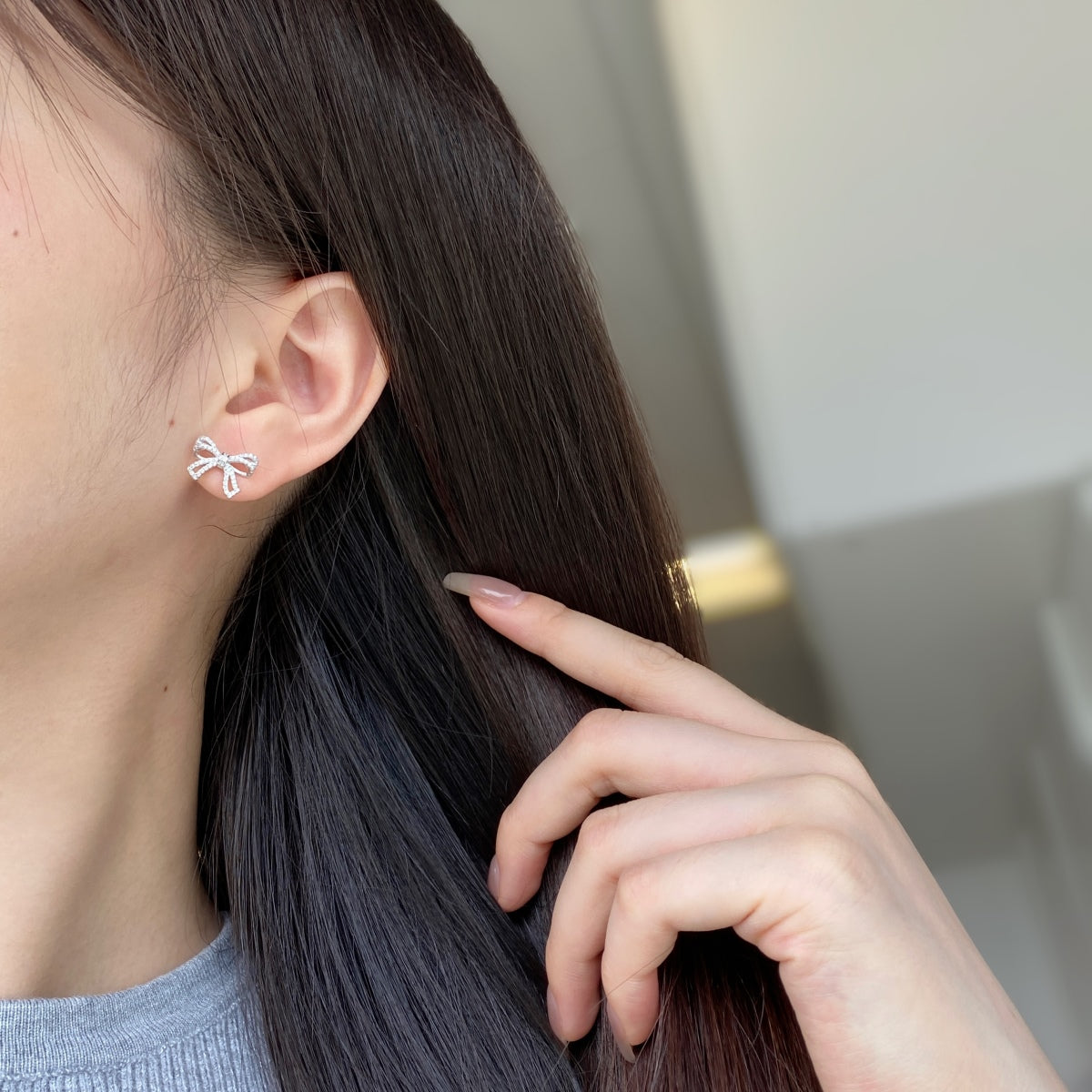 [AURORA]Dainty Bow Shape Earrings