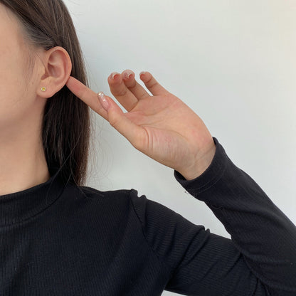 [AURORA]Sparkling Colorful Round Shape Earrings