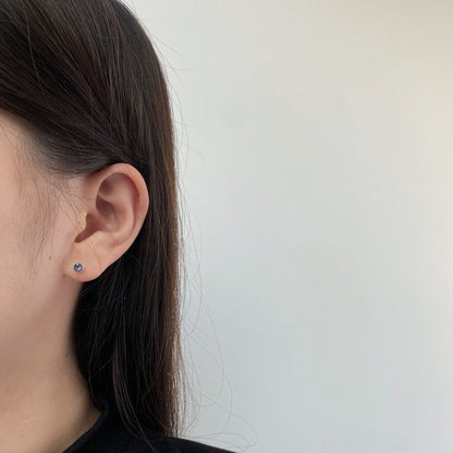 [AURORA]Sparkling Colorful Round Shape Earrings