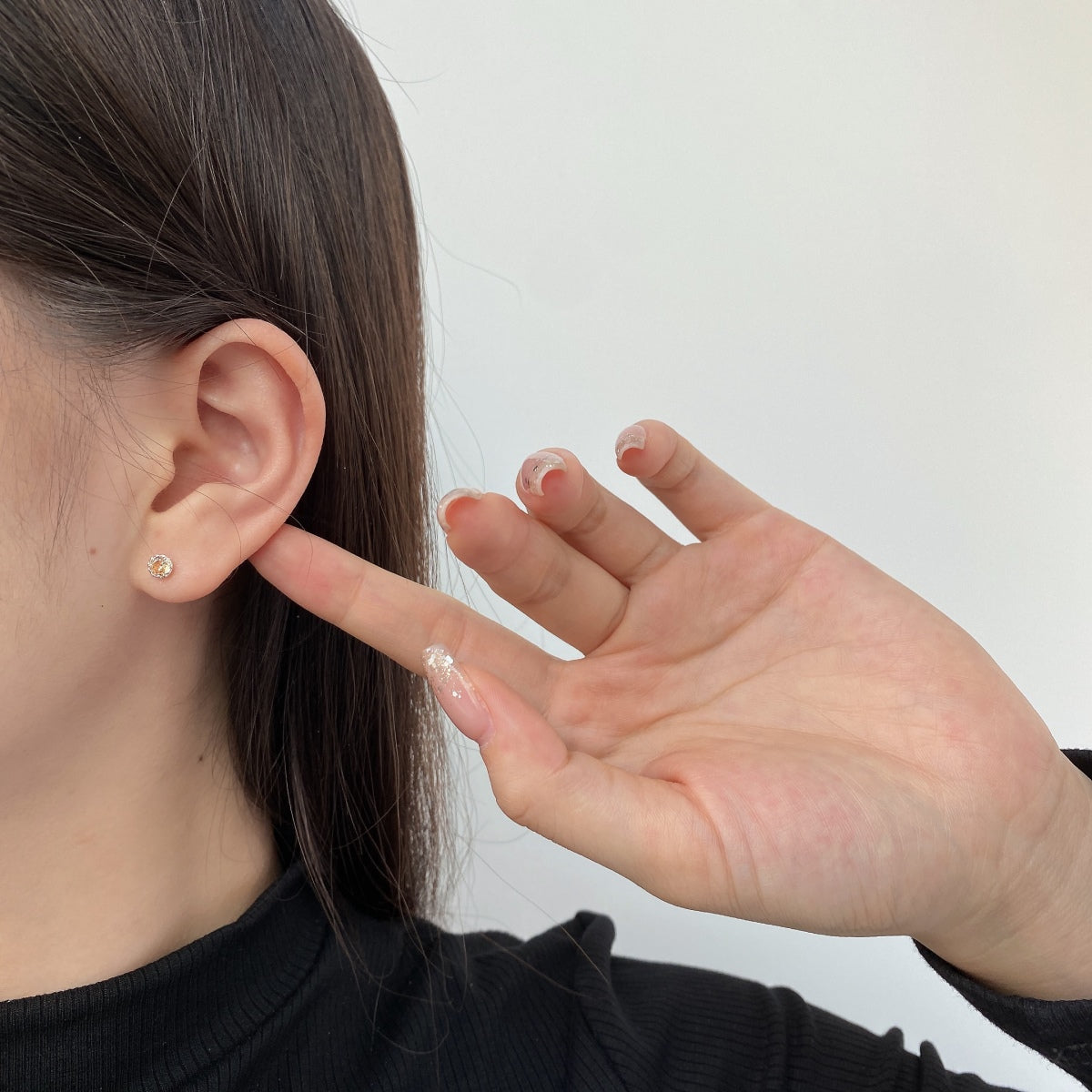 [AURORA]Sparkling Colorful Round Shape Earrings