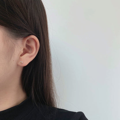 [AURORA]Sparkling Colorful Round Shape Earrings