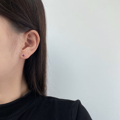 [AURORA]Sparkling Colorful Round Shape Earrings