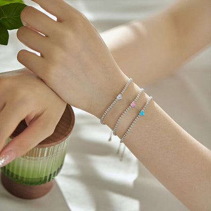 [AURORA]0.5 Carat Elegant Romantic Heart Shape Lover Bracelet